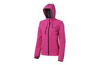Lady′s Softshell Hoodie Rosy Red Seam Taped Jacket