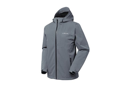 Men′s Waterproof Windbreaker Polyester Twill Melange Elastic Jacket